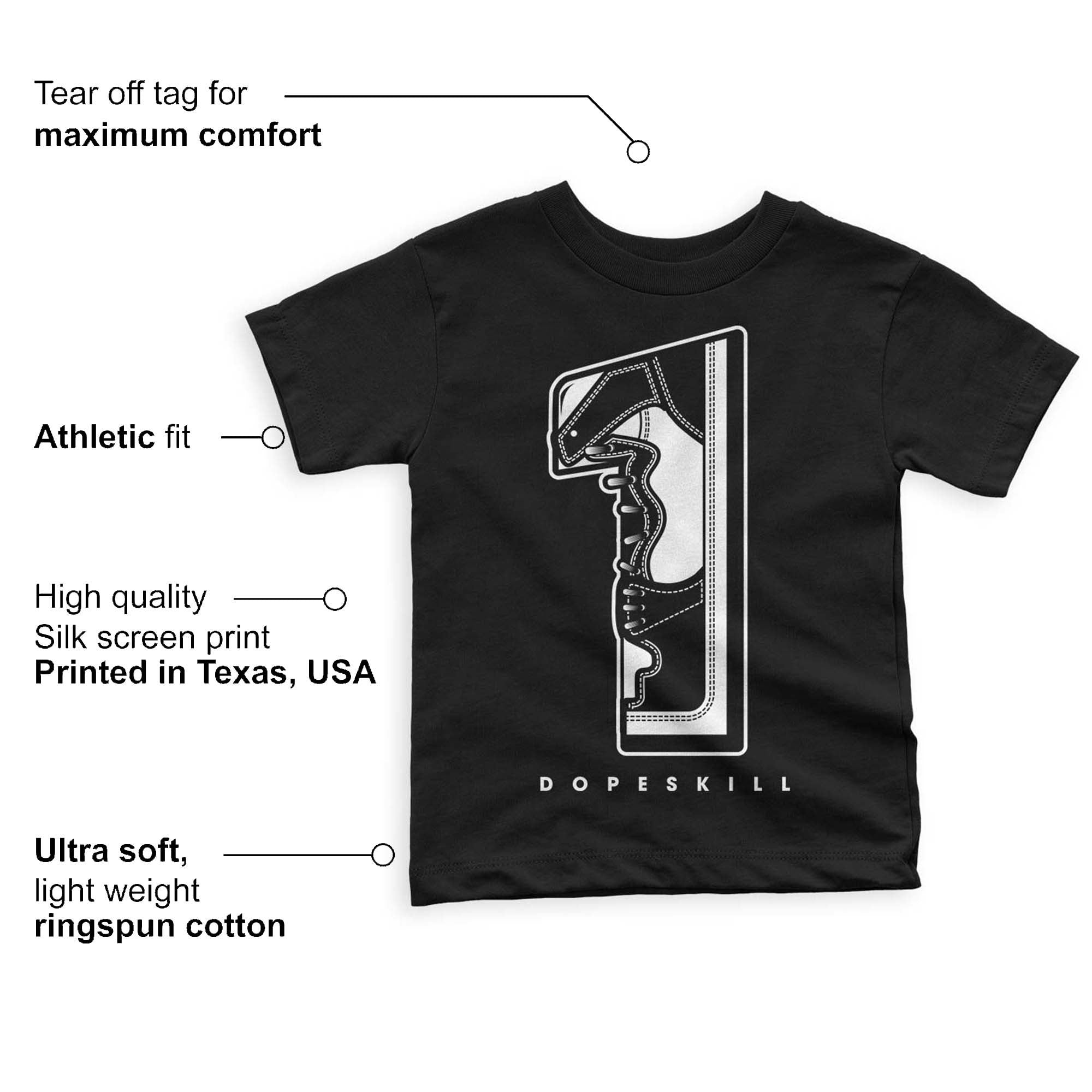 Panda White Black Dunk Low DopeSkill Toddler Kids T-shirt No.1 Graphic