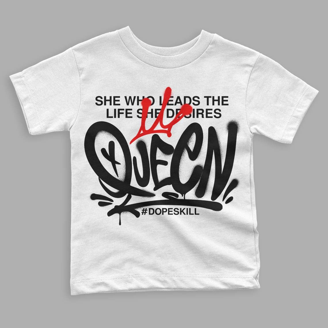 Panda White Black Dunk Low DopeSkill Toddler Kids T-shirt Queen Graphic