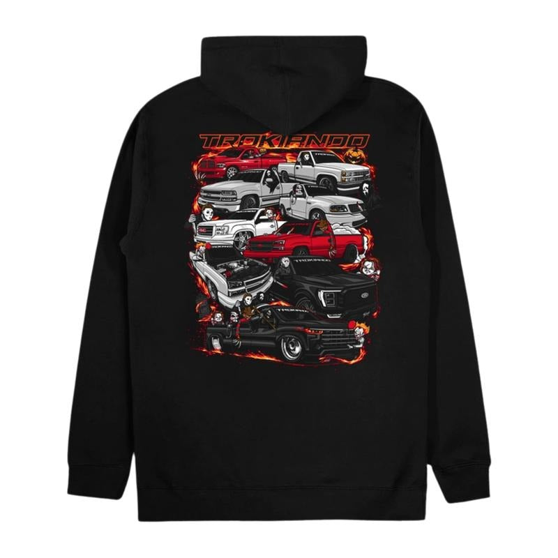 Pickup Trucks and Characters Hoodie, Trokiando Hoodie, Car Merch Graphic Design Shirt For Men, Menswear Classic Classic Tops