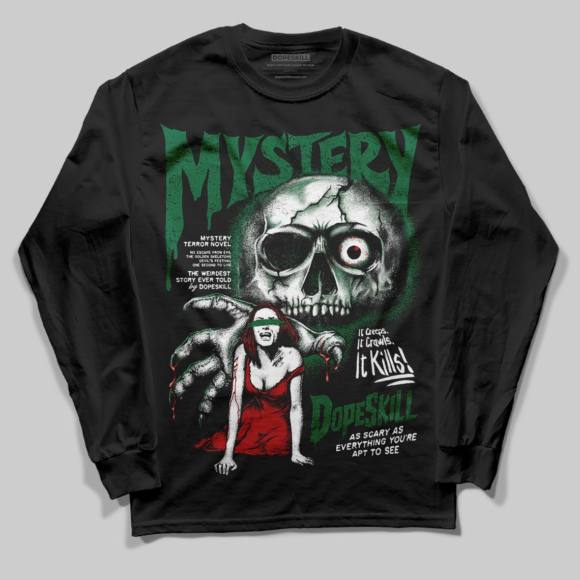 Pine Green 13s DopeSkill Long Sleeve T-Shirt Mystery Ghostly Grasp Graphic