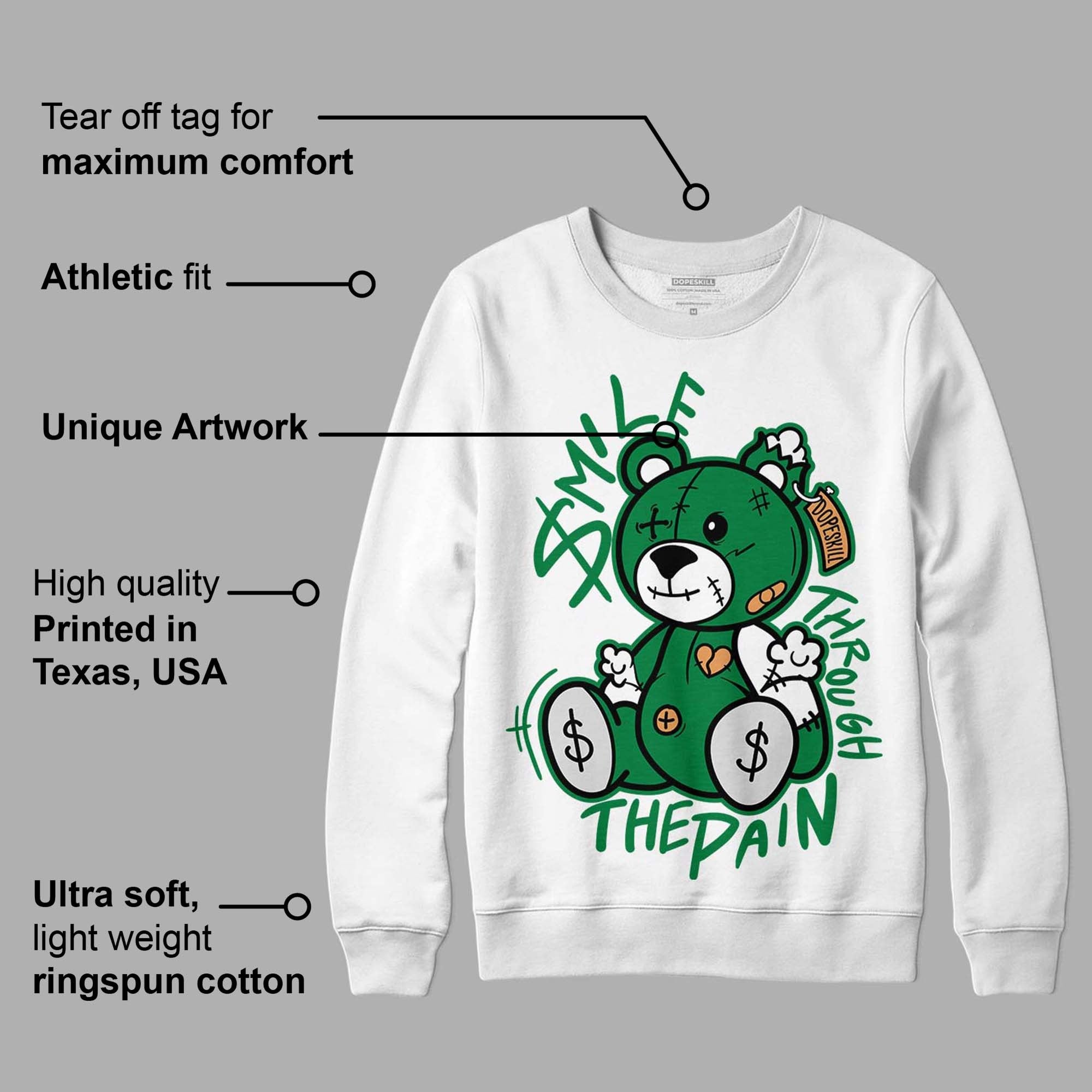 Pine Green 4s DopeSkill Sweatshirt BEAN Graphic