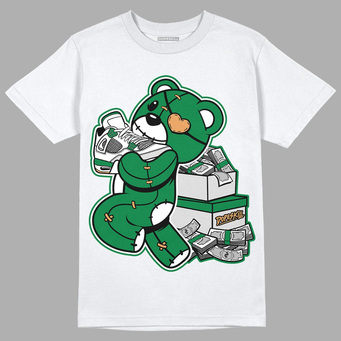 Pine Green 4s DopeSkill T-Shirt Bear Steals Sneaker Graphic