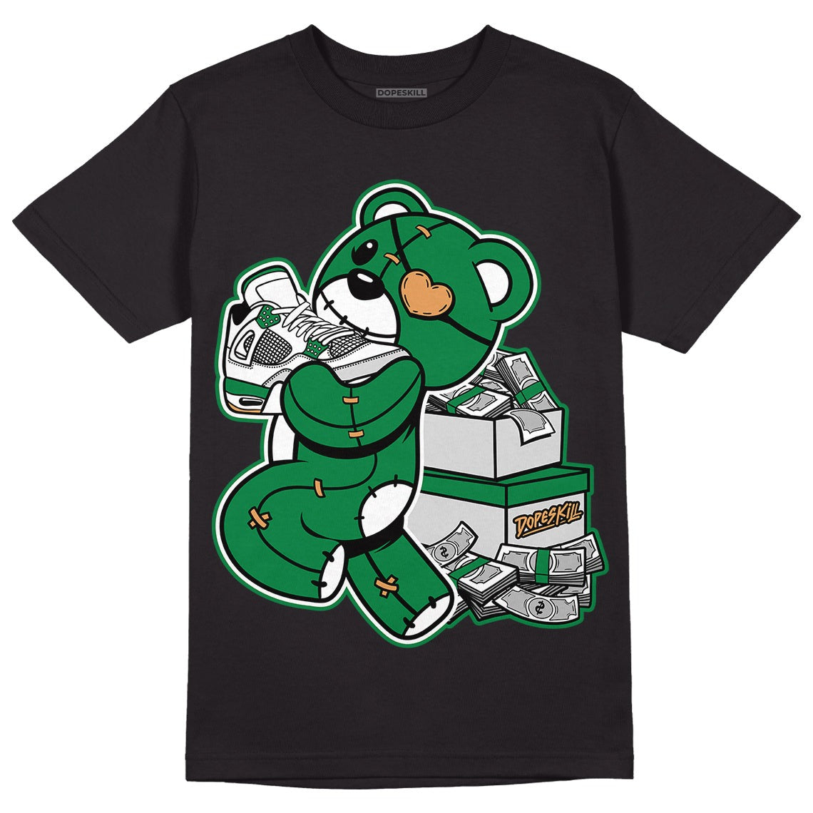 Pine Green 4s DopeSkill T-Shirt Bear Steals Sneaker Graphic