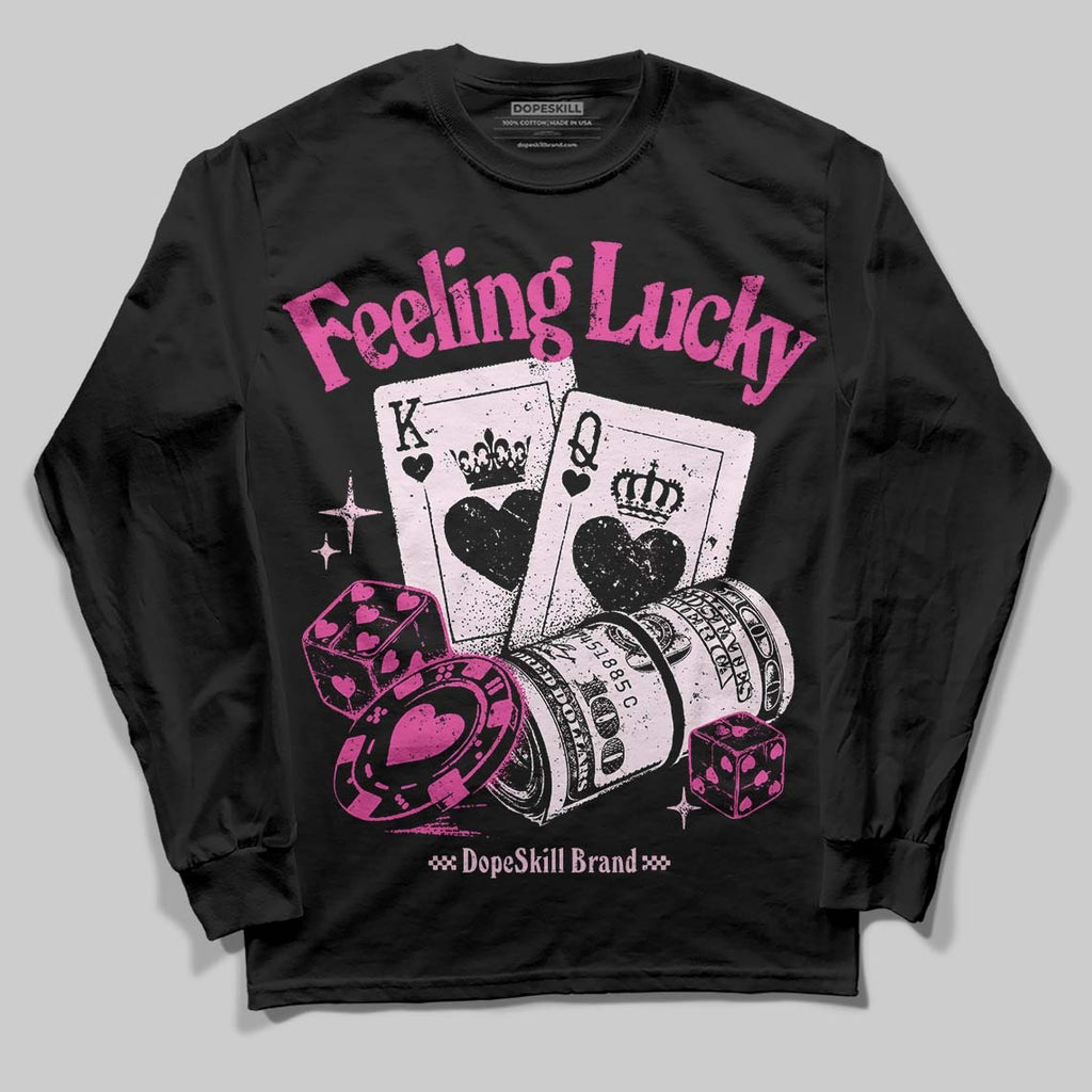 Pink Collection DopeSkill Long Sleeve T-Shirt Feeling Lucky Graphic