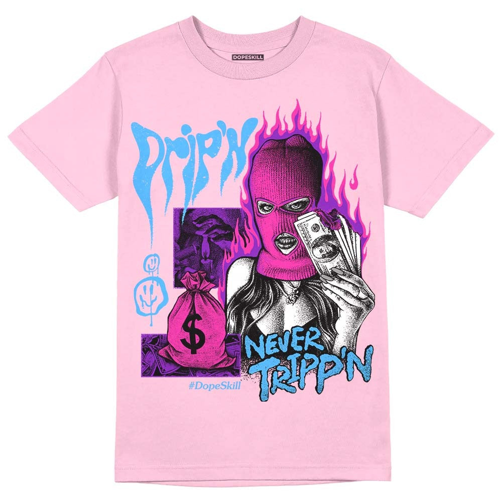 Pink Collection DopeSkill Pink T-shirt Drip'n Never Tripp'n Graphic