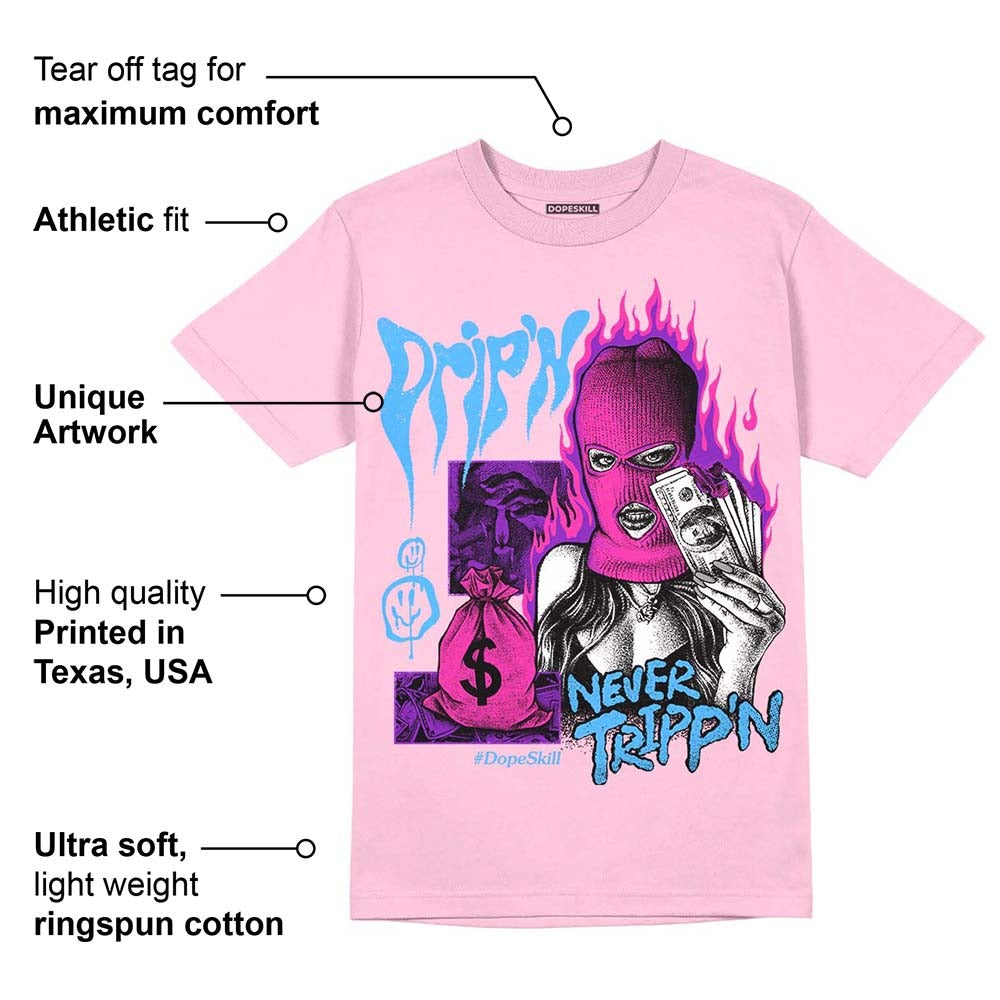 Pink Collection DopeSkill Pink T-shirt Drip'n Never Tripp'n Graphic