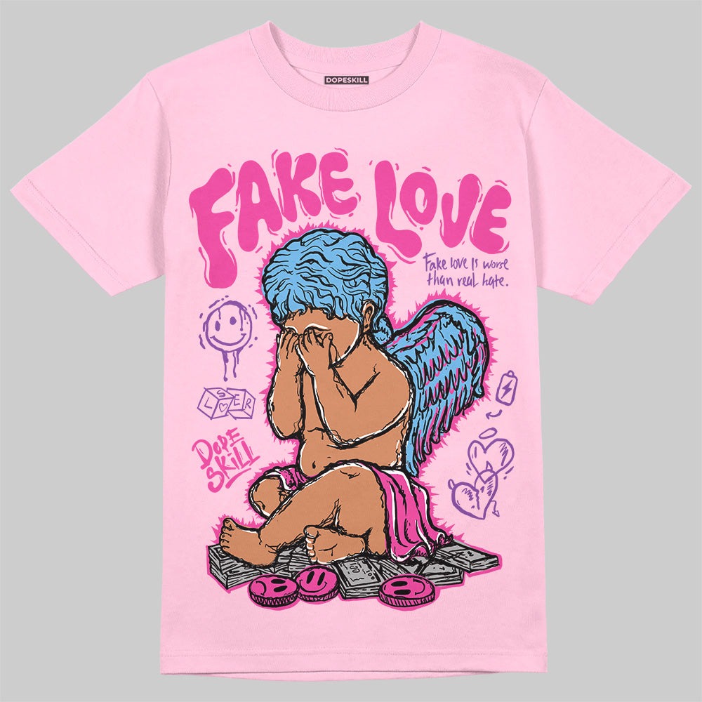 Pink Collection DopeSkill Pink T-shirt False Love Graphic