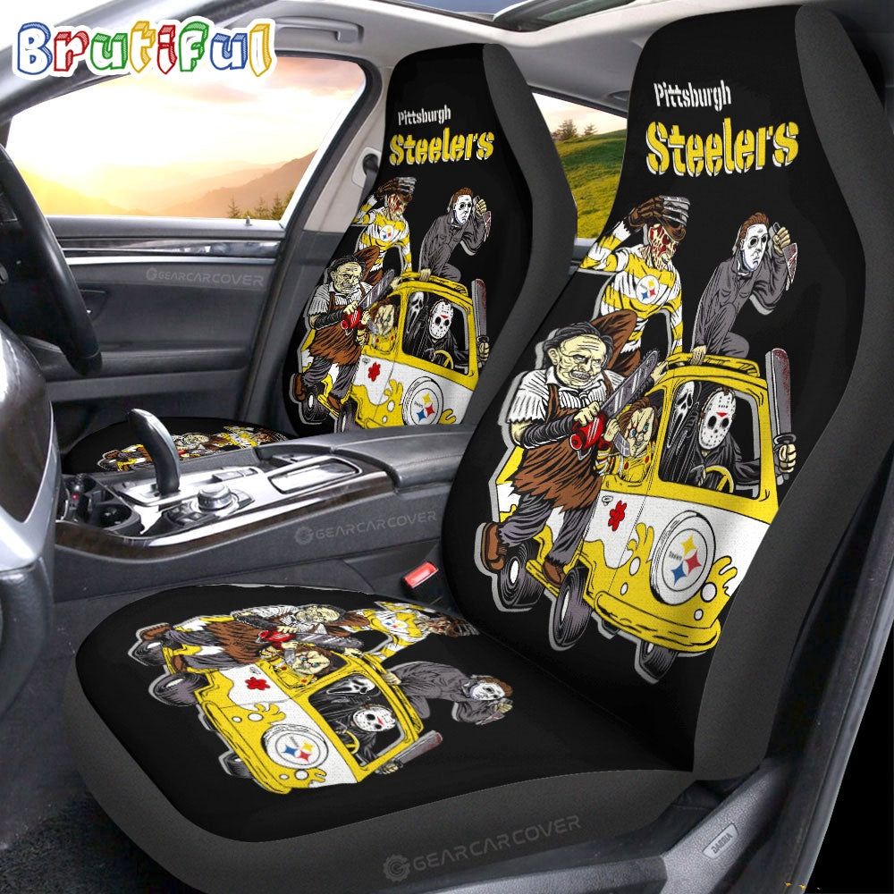 Pittsburgh Steelers Horror Characters Essential Halloween Car Seat Covers