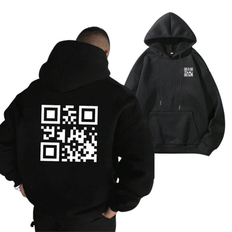Functional QR Code QR Code T-shirt/Sweatshirt/Hoodie - Classic Fit, Unisex, Cotton/Polyester Blend - Menswear