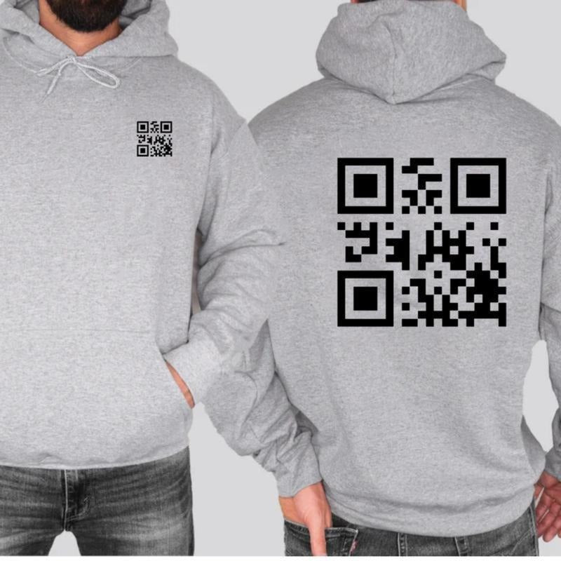 Functional QR Code QR Code T-shirt/Sweatshirt/Hoodie - Classic Fit, Unisex, Cotton/Polyester Blend - Menswear