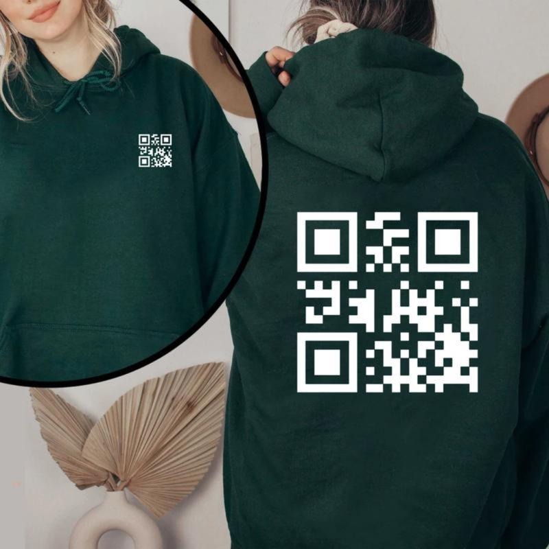 Functional QR Code QR Code T-shirt/Sweatshirt/Hoodie - Classic Fit, Unisex, Cotton/Polyester Blend - Menswear