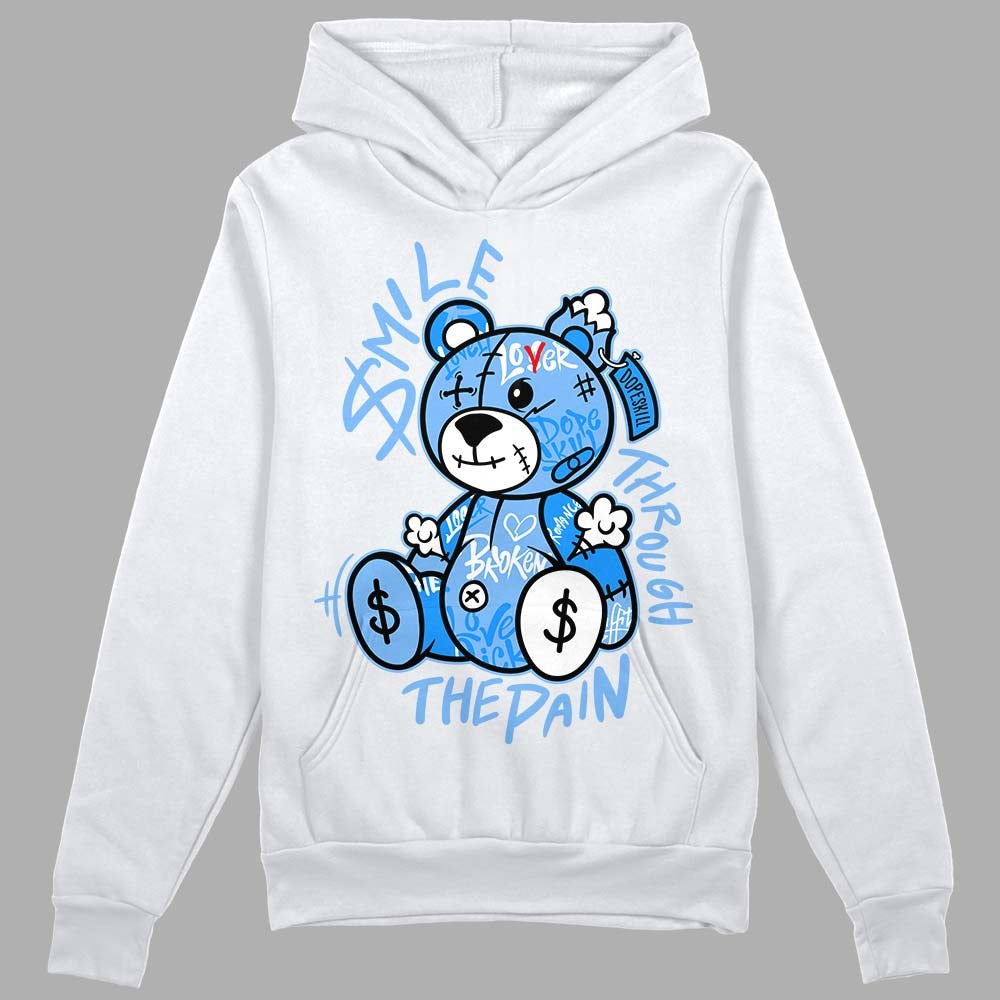 Powder Blue 9s DopeSkill Hoodie Sweatshirt Smile Through The Pain Graphic