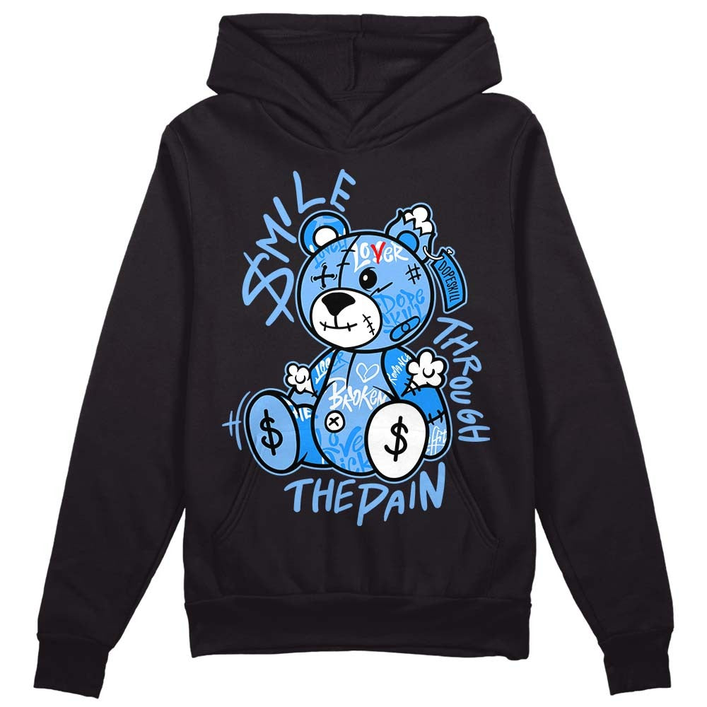 Powder Blue 9s DopeSkill Hoodie Sweatshirt Smile Through The Pain Graphic