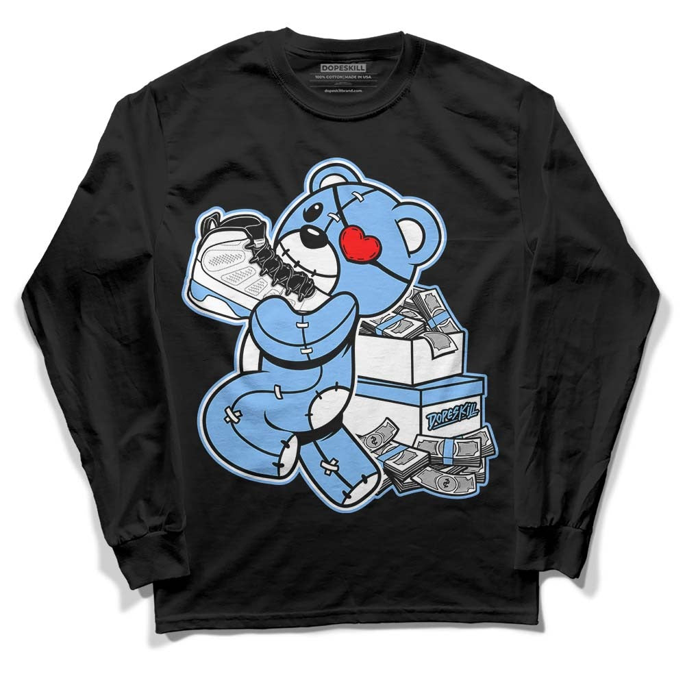 Powder Blue 9s DopeSkill Long Sleeve T-Shirt Bear Steals Sneaker Graphic