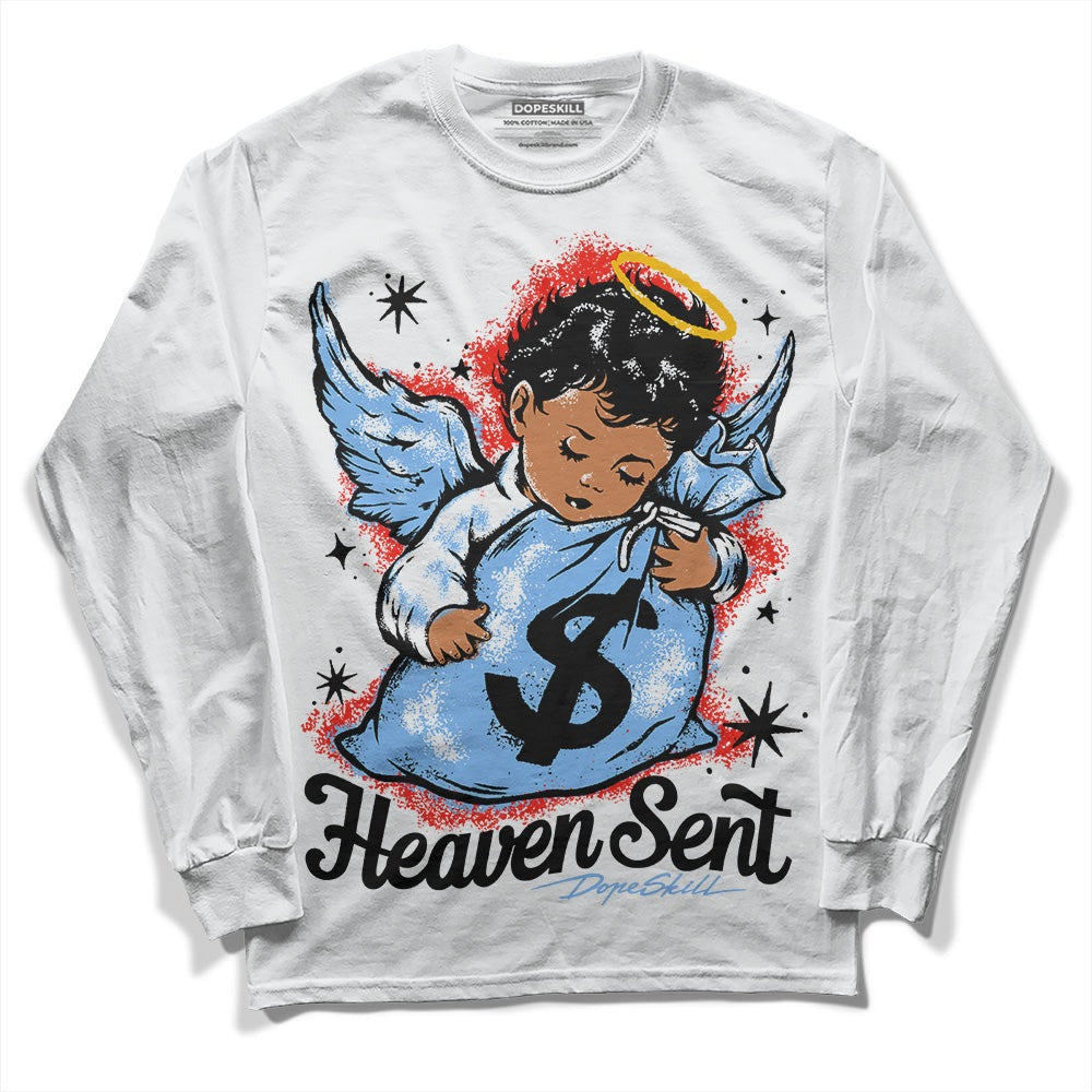 Powder Blue 9s DopeSkill Long Sleeve T-Shirt Heaven Sent Graphic
