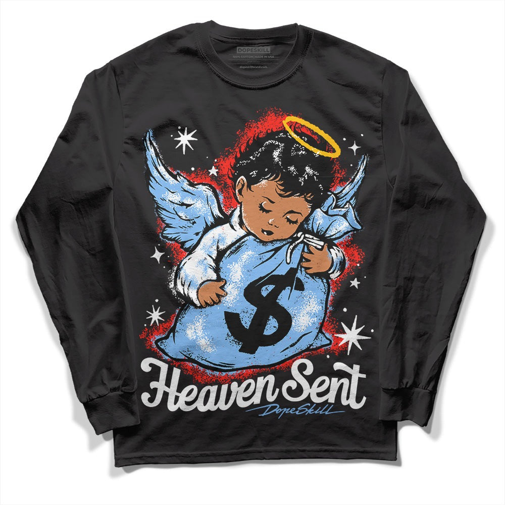 Powder Blue 9s DopeSkill Long Sleeve T-Shirt Heaven Sent Graphic