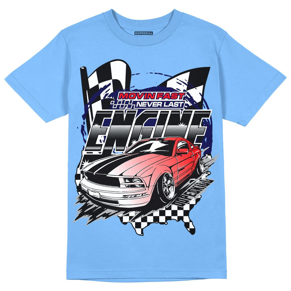 Powder Blue 9s DopeSkill Sky Blue T-shirt ENGINE Tshirt Graphic