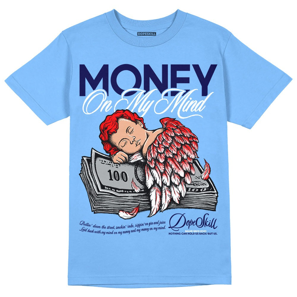Powder Blue 9s DopeSkill Sky Blue T-shirt MOMM Graphic