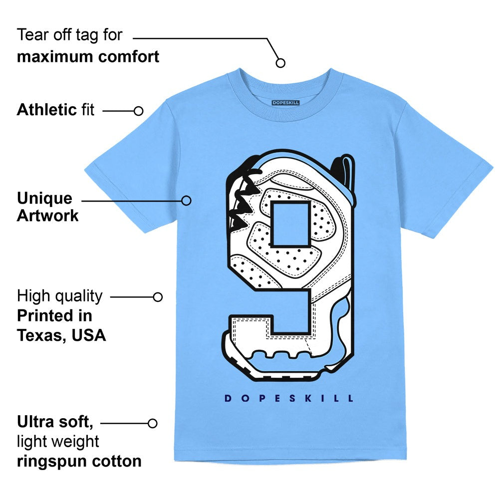 Powder Blue 9s DopeSkill Sky Blue T-shirt No.9 Graphic