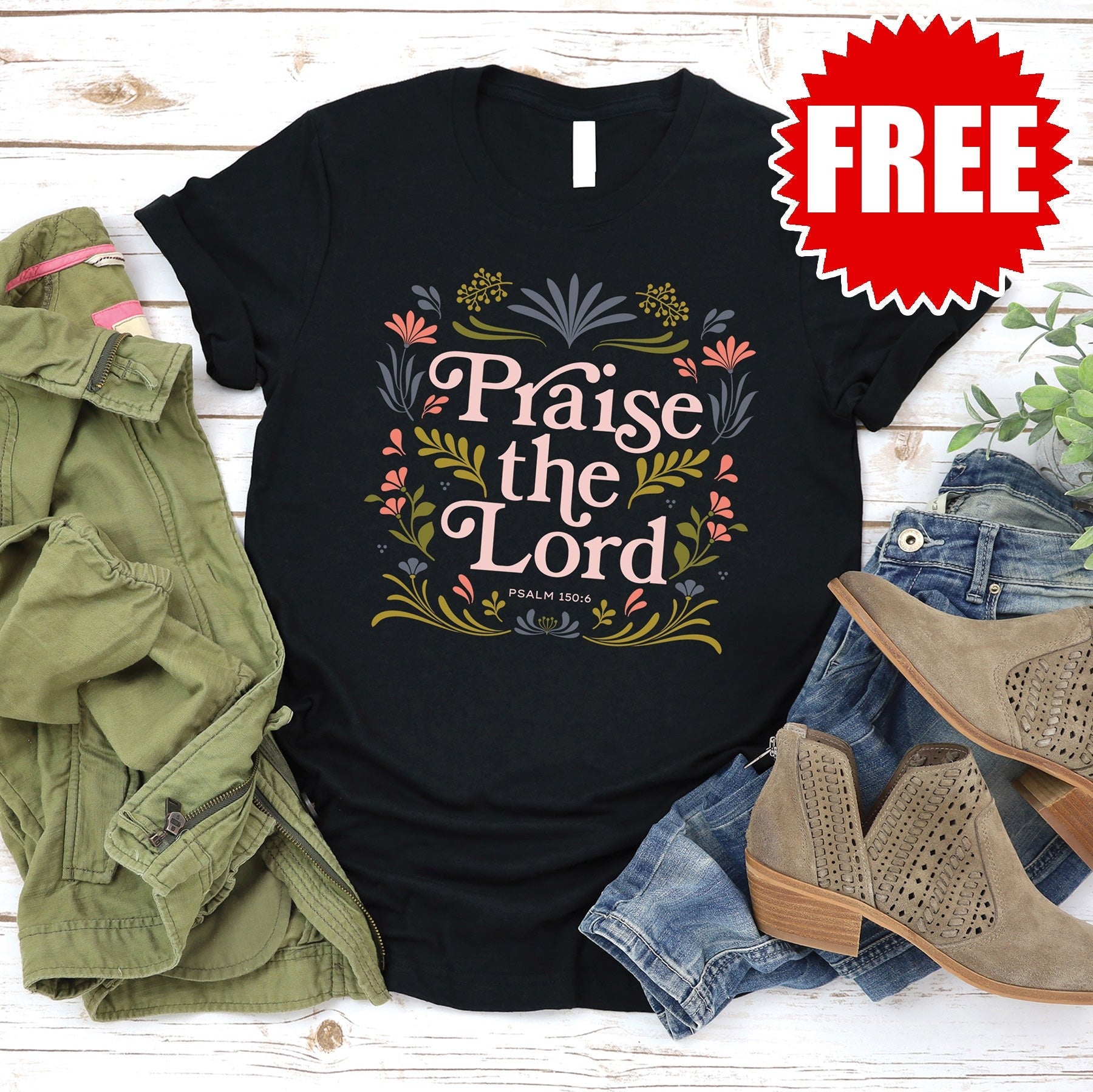 Praise the Lord Tee - Black - 0