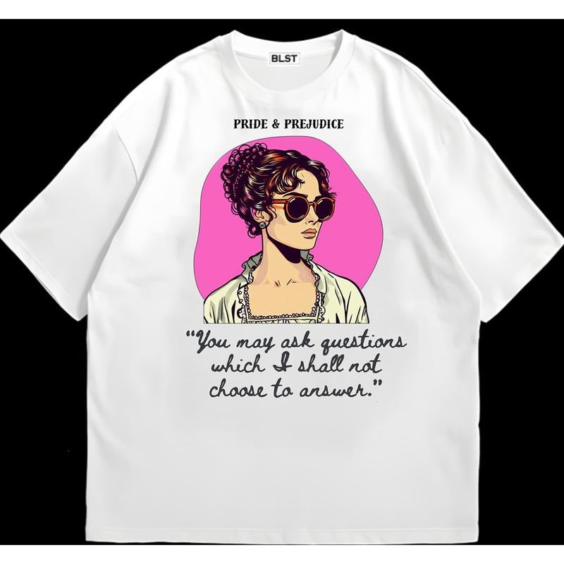 Pride and Prejudice T-Shirt Cool and Casual Urban Look Unique Graphic Tee You Can Customize