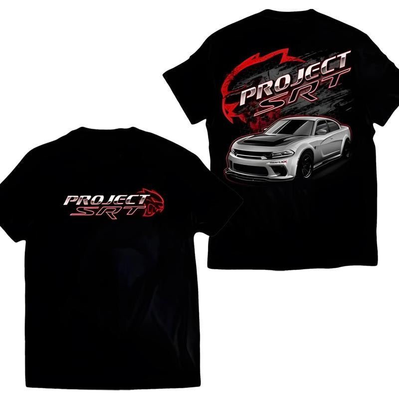 Project Torque Hellcat Srt T-Shirt, Classic Cotton T-shirt For Car Lovers, Menswear, Unisex Cotton, Casual Tops