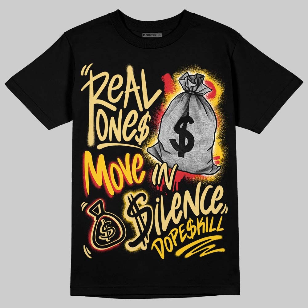 Quai 54 x Tour Yellow Black 1s DopeSkill T-Shirt Real Ones Move In Silence Graphic