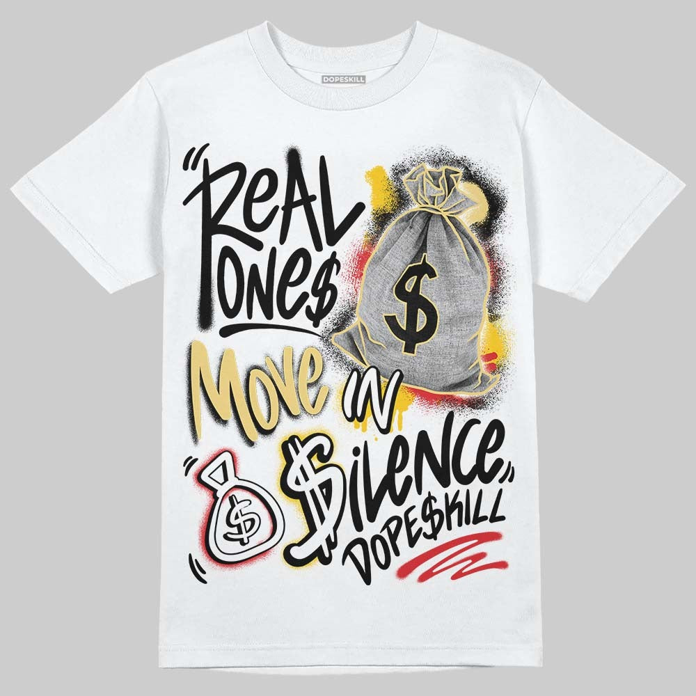Quai 54 x Tour Yellow Black 1s DopeSkill T-Shirt Real Ones Move In Silence Graphic