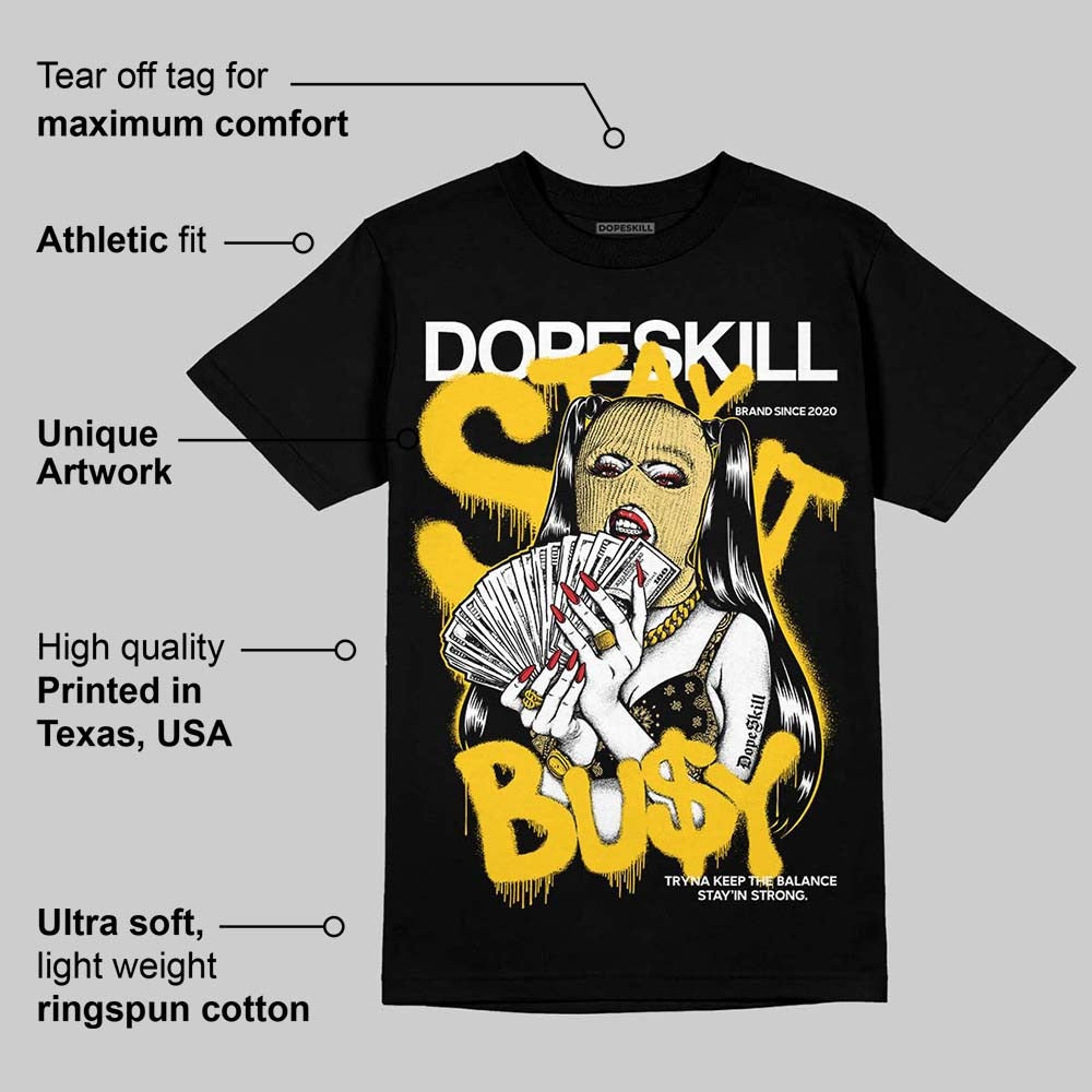 Quai 54 x Tour Yellow Black 1s DopeSkill T-Shirt Stay It Busy Graphic