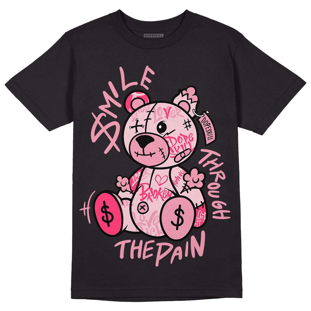 Question Mid Pink Toe DopeSkill T-Shirt Smile Through The Pain Graphic