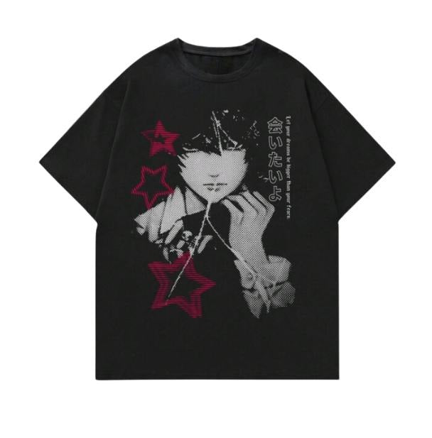 ROMWE Anime Men's Summer Casual Short Sleeve T-Shirt, Hoodie, Sweatshirt S-3XL, Streetwear & Underwear