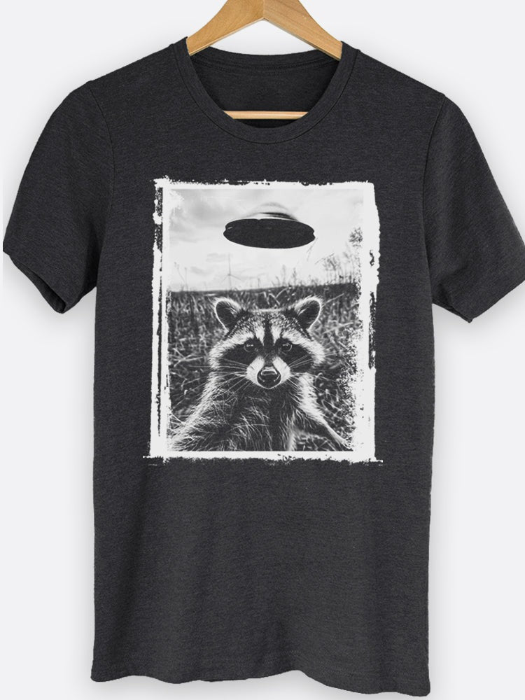 Raccoon & UFO Selfie Graphic Tee