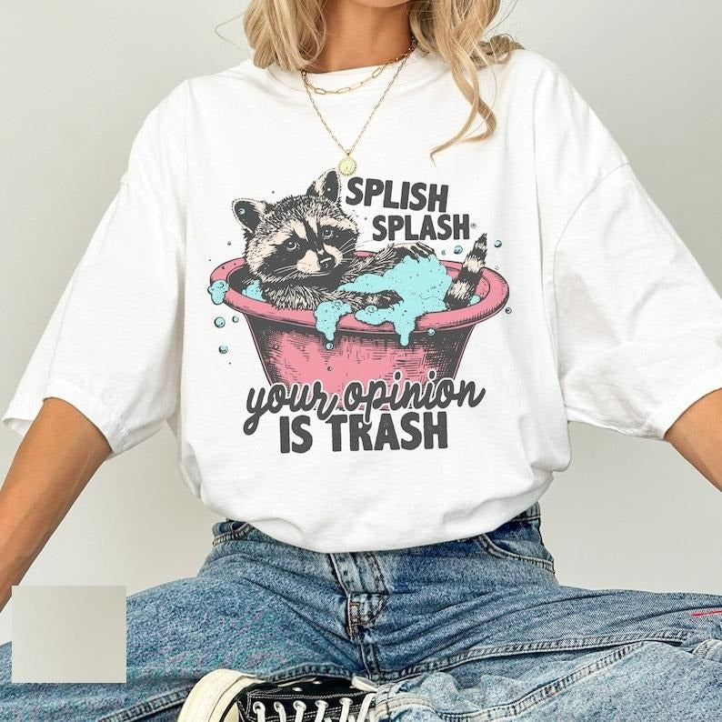 Raccoon Tshirt Funny, Meme Shirt, Raccoon Gifts, Raccoon tshirt, Funny Graphic Shirt, Vintage Shirts, T Shirt, Raccoons Top Womenswear Underwear Lady