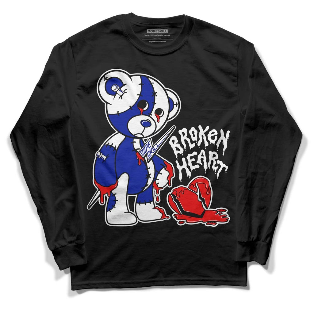 Racer Blue White Dunk Low DopeSkill Long Sleeve T-Shirt Broken Heart Graphic