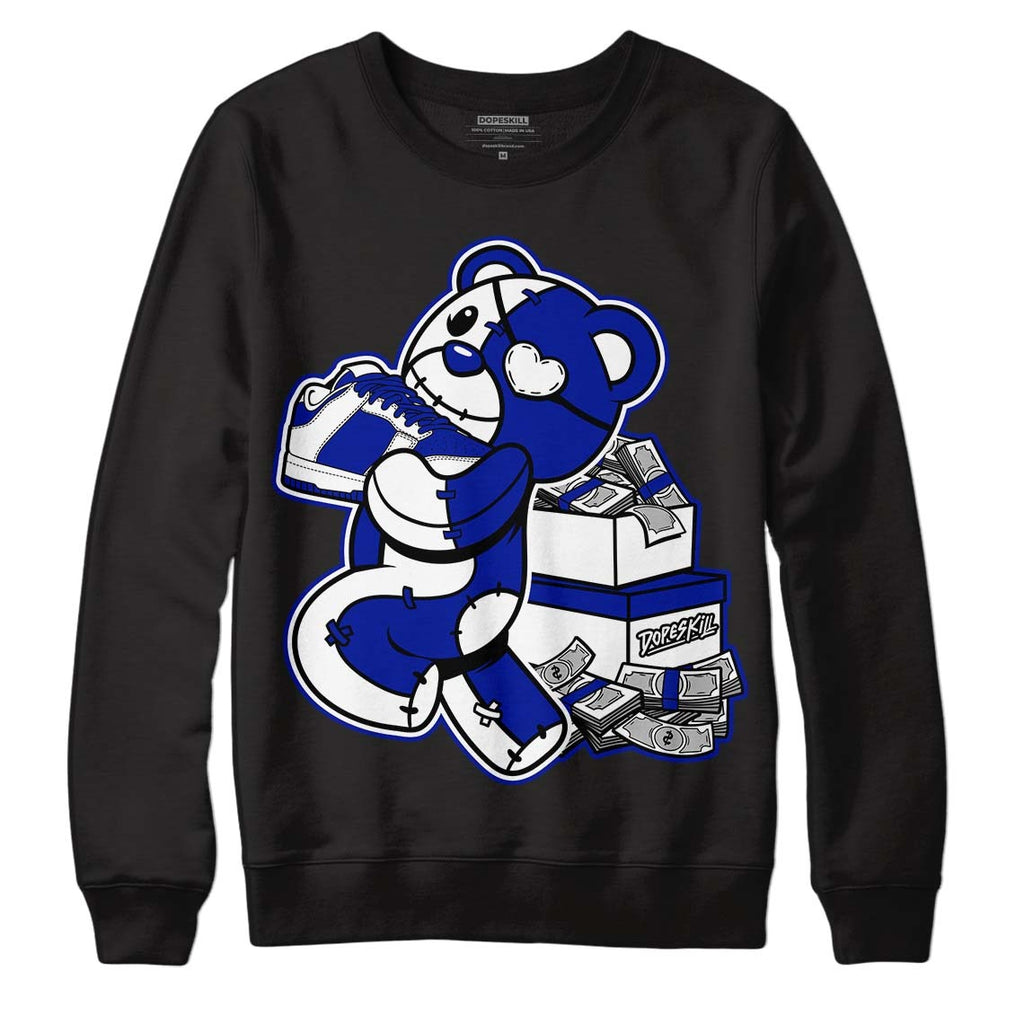 Racer Blue White Dunk Low DopeSkill Sweatshirt Bear Steals Sneaker Graphic