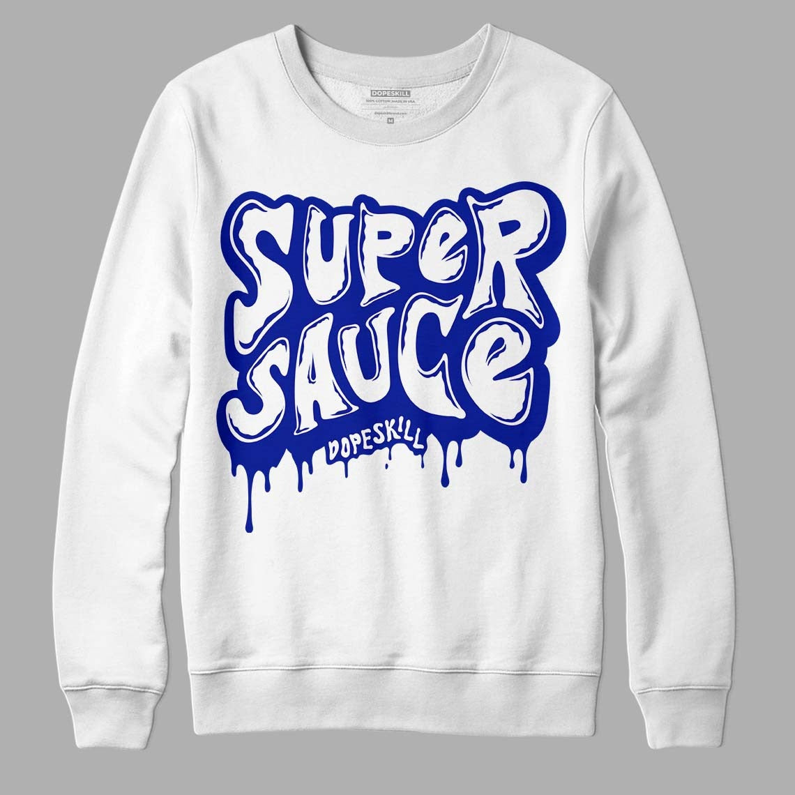 Racer Blue White Dunk Low DopeSkill Sweatshirt Super Sauce Graphic