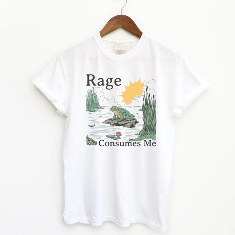 Rage Consumes Me Frog T-Shirt, Funny Frog Shirt, Meme Tee, Unisex Tee, Menswear, Menswear, Casual, Gift for her