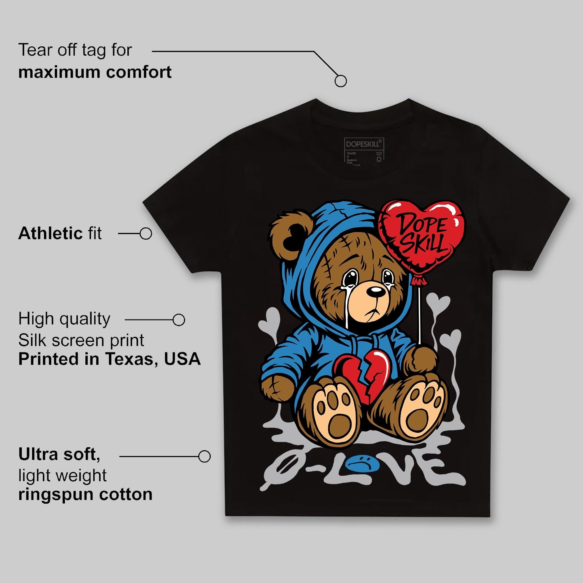 Rare Air 3s DopeSkill Toddler Kids T-shirt Broken Bear Graphic