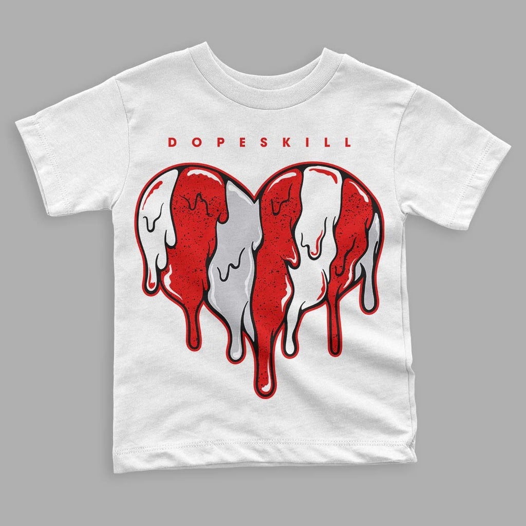 Red Cement 4S DopeSkill Toddler Kids T-shirt Slime Drip Heart Graphic
