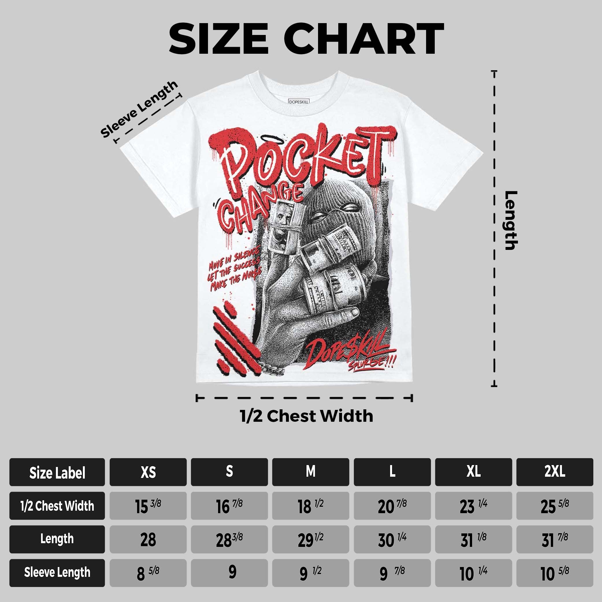 Red Cement 4s DopeSkill Oversize Print T-Shirt Pocket Change Graphic
