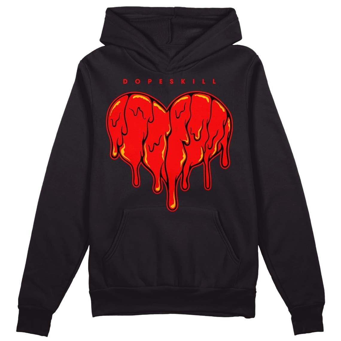 Red Collection DopeSkill Hoodie Sweatshirt Slime Drip Heart Graphic