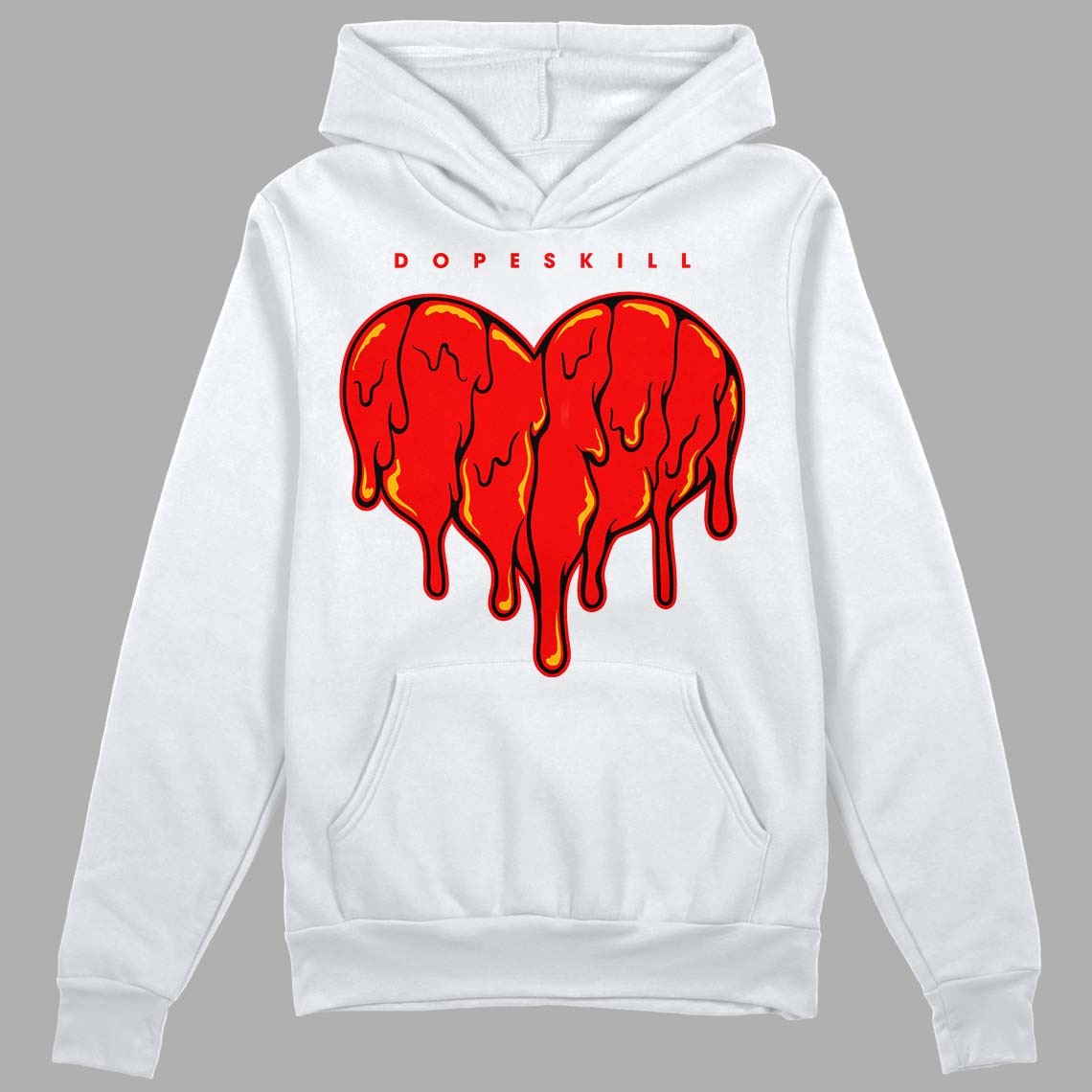 Red Collection DopeSkill Hoodie Sweatshirt Slime Drip Heart Graphic