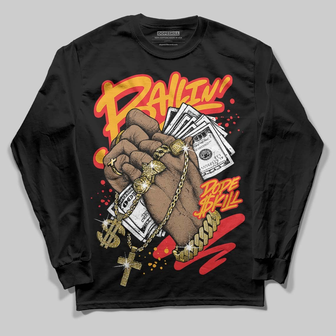 Red Collection DopeSkill Long Sleeve T-Shirt Always Ballin' Graphic