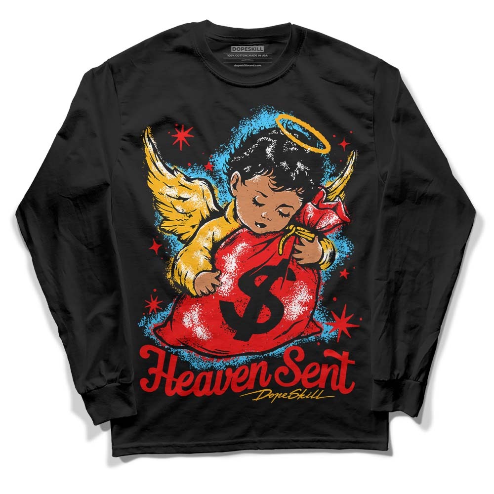 Red Collection DopeSkill Long Sleeve T-Shirt Heaven Sent Graphic