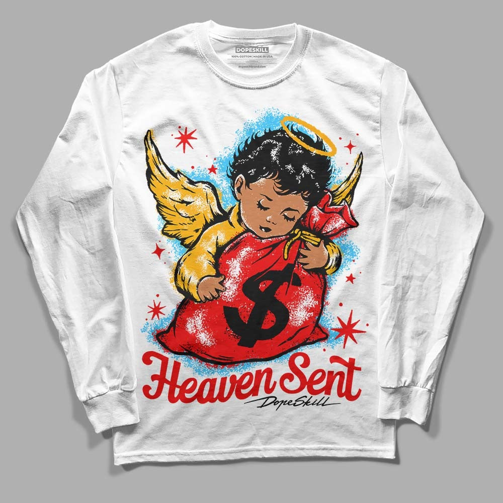 Red Collection DopeSkill Long Sleeve T-Shirt Heaven Sent Graphic