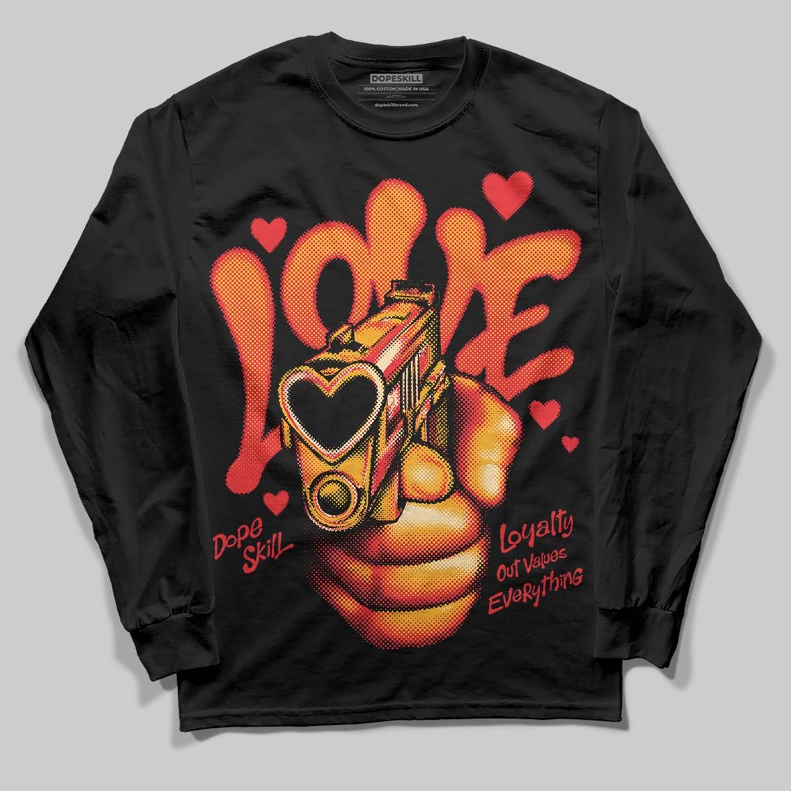 Red Collection DopeSkill Long Sleeve T-Shirt Love Shot Graphic
