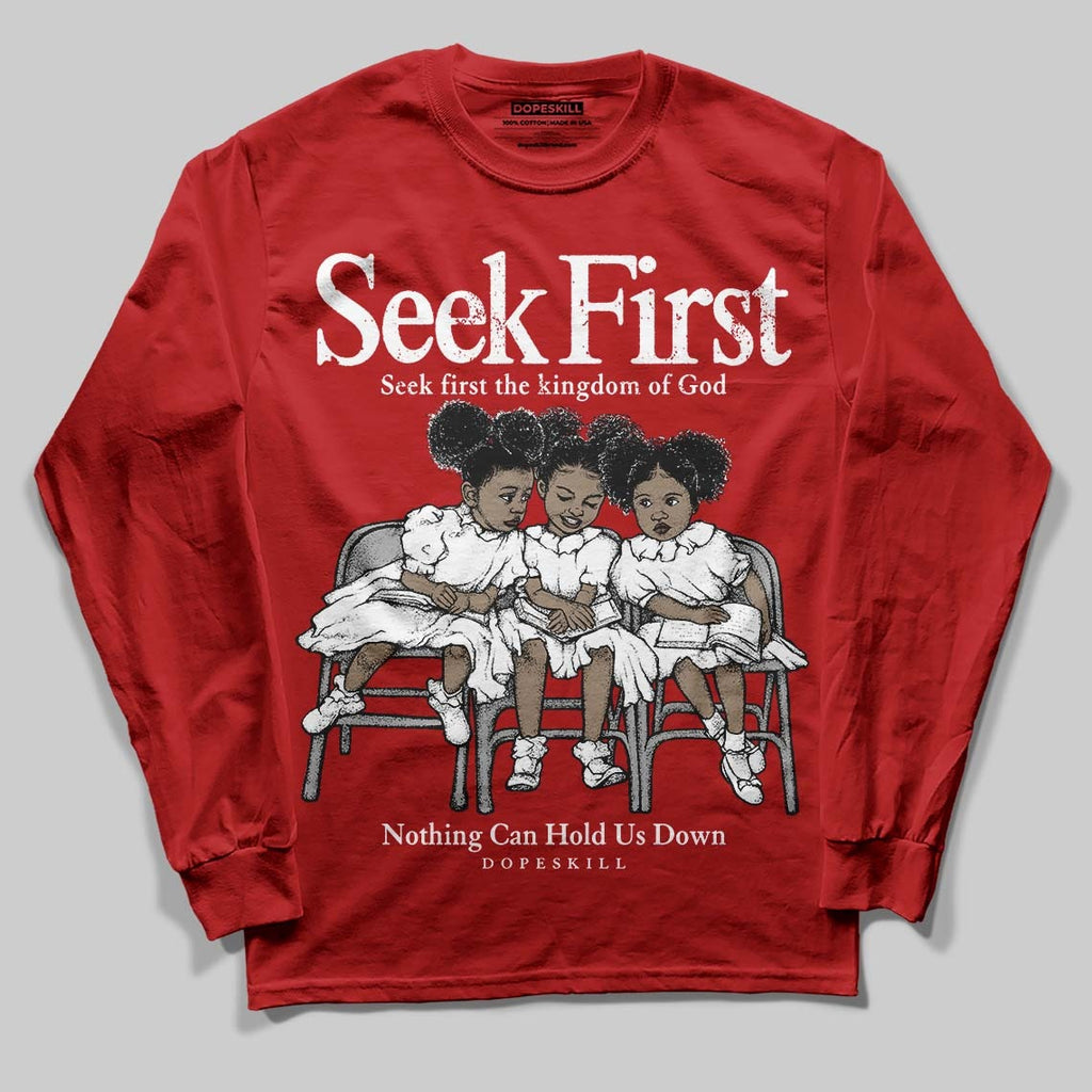 Red Collection DopeSkill Long Sleeve T-Shirt New Seek First Graphic