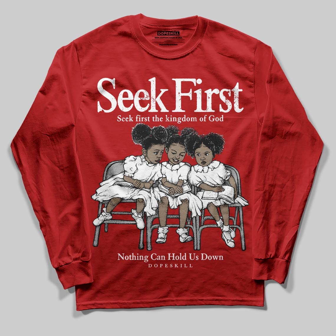 Red Collection DopeSkill Long Sleeve T-Shirt New Seek First Graphic
