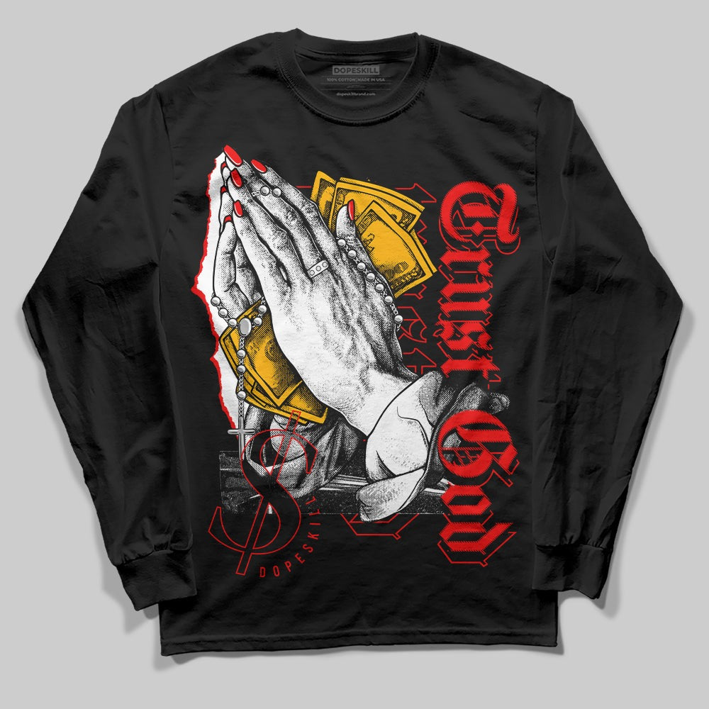 Red Collection DopeSkill Long Sleeve T-Shirt Trust God Graphic