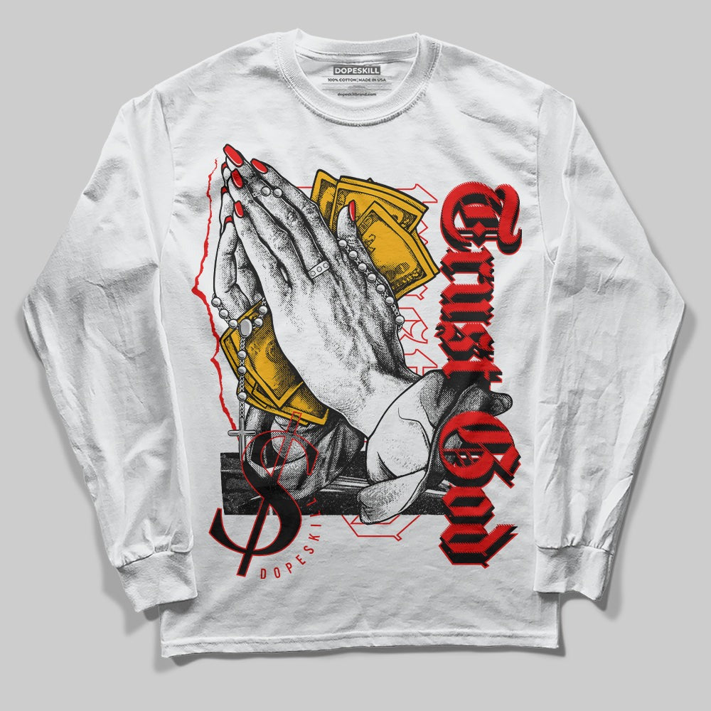 Red Collection DopeSkill Long Sleeve T-Shirt Trust God Graphic